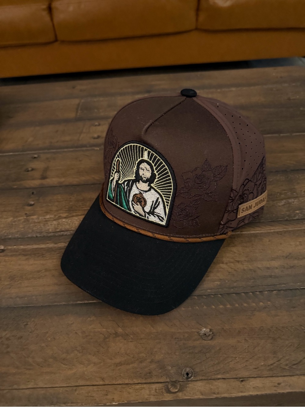 Saint Jude San Judas Brown Trucker Hat Snapback 5 Panel High Quality Cap